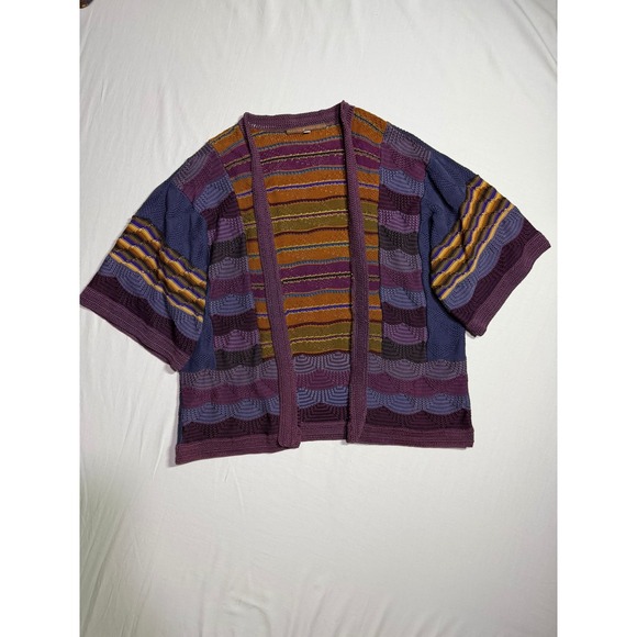 Peruvian Connection Sweaters - RARE Peruvian Connection Pima Cotton Grandpacore Knit Patchwork Cardigan